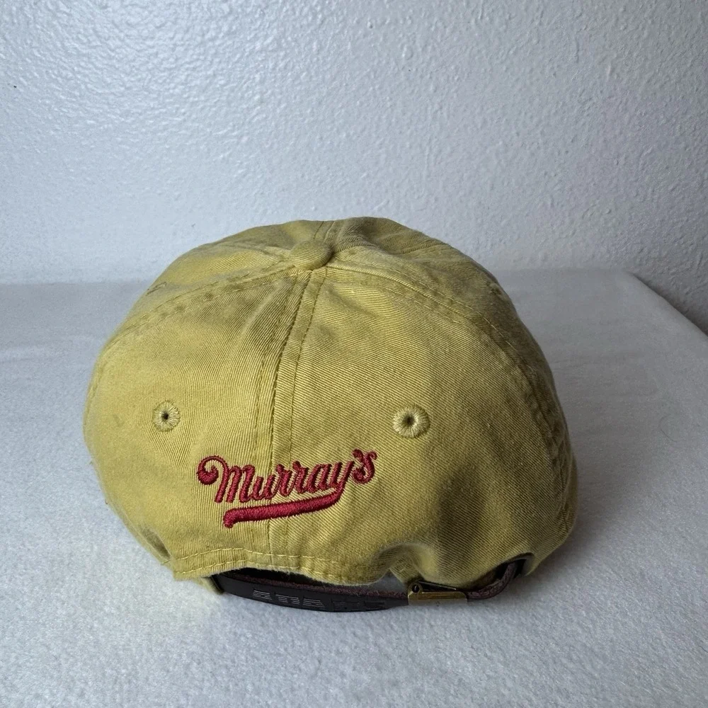 Murrays Big Cheese Hat Yellow Leather Adjustable Strapback Cap Adams Cotton